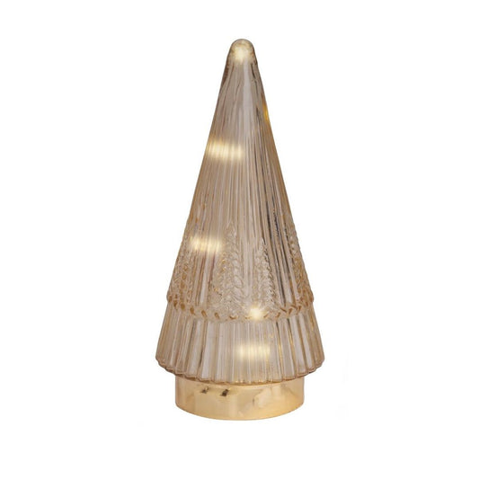 Light Gold Glass LED Shaped Christmas Tree