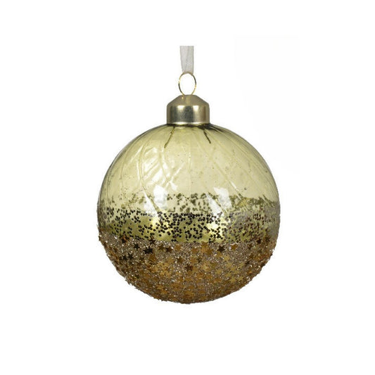Rosemary Green Star Dip Round Bauble