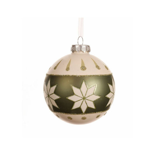 Rosemary Green & Cream with Snowflake Bauble