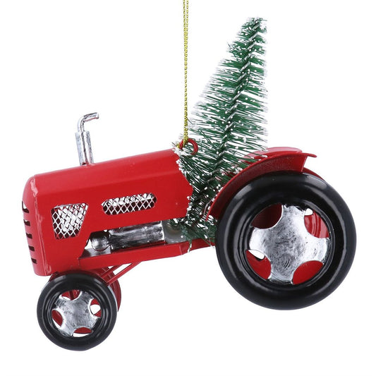 Tree On Red Tractor Tree Decoration
