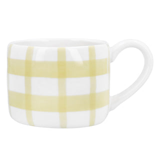 Yellow Check Stoneware Mug