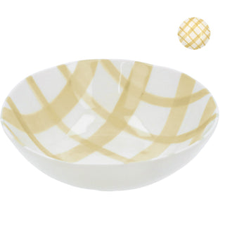 Yellow Check Hand Painted Small Bowl