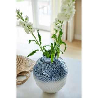 Gradient Blue Stoneware Vase