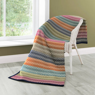 Cotton Rich Diamond Stripe Red Throw