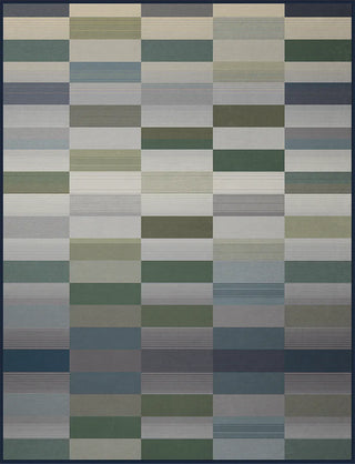 Cotton Rich Ombre Blocks Green Throw