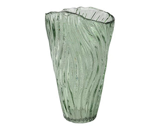 Glass Swirl Green Vase Large