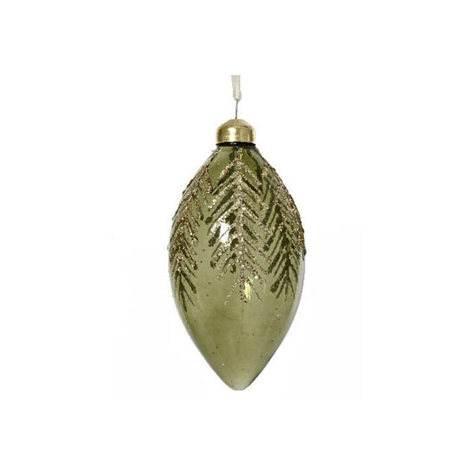 Forest Green Branch Droplet Bauble