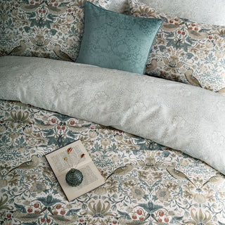 Strawberry Thief Double Duvet Cover Set, Hessian