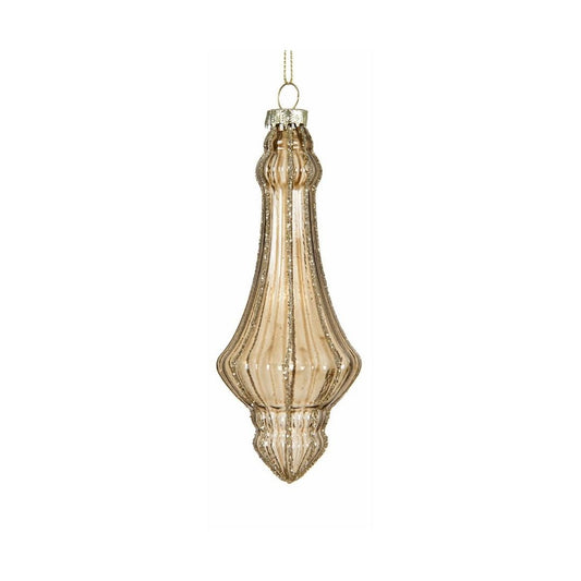 Rosemary Green with Gold Glitter Decorative Finial