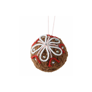 Espresso Wool Flower Bauble