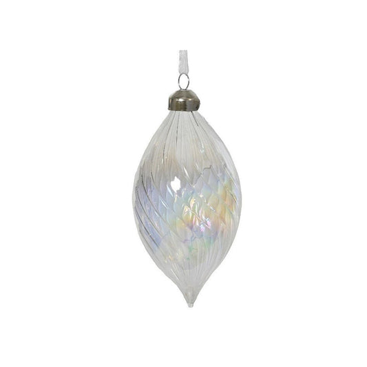 Iridescent Swril Droplet Bauble