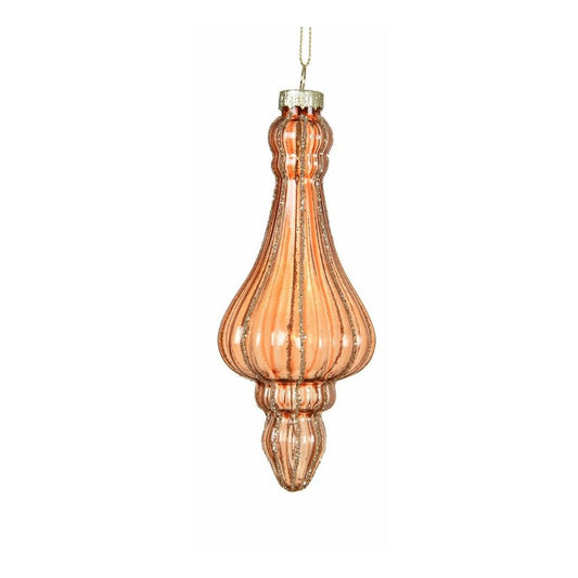 Rust with Gold Glitter Decorative Finial