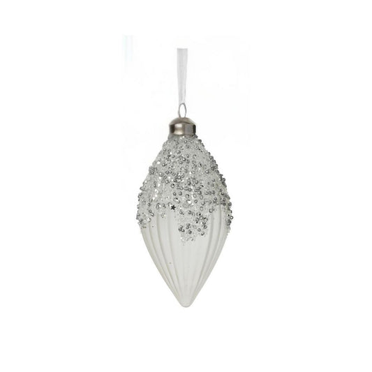 Matt Winter White with Ombre Glitter Finial