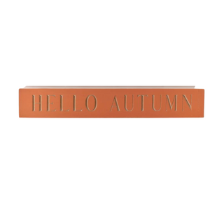 Hello Autumn Engraved Wooden Block