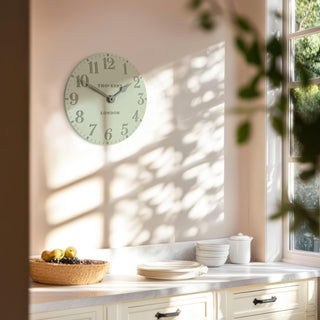 12" Arabic Wall Clock Pearl Green