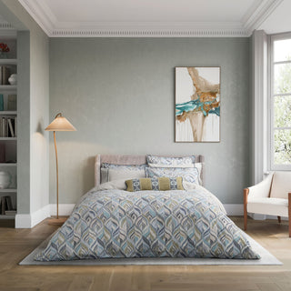Rayanne King Duvet Cover Set, Soft Teal & Green
