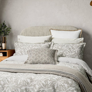Cora Double Duvet Cover Set, Linen / Grey