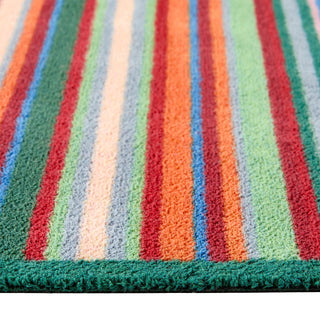 Bright Green Stripe Door Mat