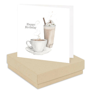 Happy Birthday Coffee Design Card and Gift Box
