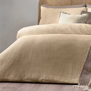 Chunky Waffle King Size Duvet Set Linen