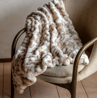 Deco Luxe Ruched Faux Fur Throw