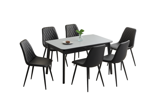 Turin Sintered Stone Extension Dining Table 130-160cm with 4x Argenta Dining Chairs