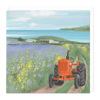 Lavender Tractor Art Card