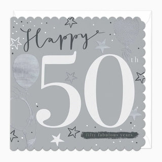 Fabulous 50th Birthday Scalloped Card