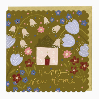 Floral New Home & Garden Scalloped Card