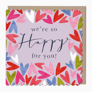 Happy For You Hearts Scalloped Card