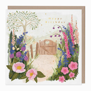 Garden Gate Birthday Card