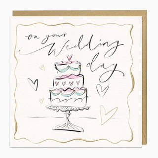 Inky Cake Wedding Card