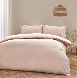 Heaton Stripe Super King Duvet Set Baked Earth