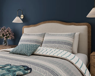 Folk Stripe Cover Set Super King Blue / Teal