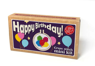Happy Birthday! Balloons Mini Matchbox Cross Stitch Kit
