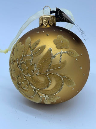 Gold Bauble with Felt Flower Detail