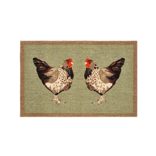 Sage Green Chickens Door Mat
