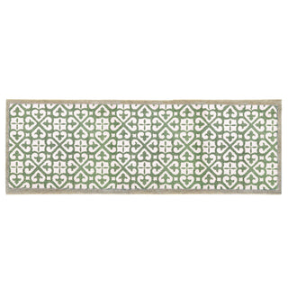 Harlequin Tile Green Runner Mat