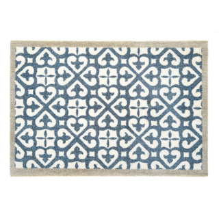 Harlequin Tile Blue Door Mat