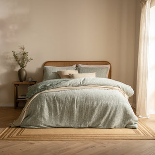 Perrie Leaf Muslin Forest Single Duvet Set