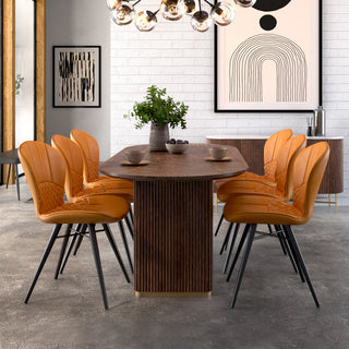 Milo Fluted Dining Table Walnut