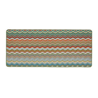Stain Resistant Candy Multi Green Zigzag Door Runner
