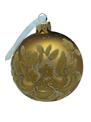 Gold Bauble with Felt Flower Detail