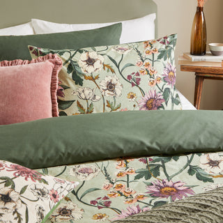 Wallflower Super King Duvet Set Caldaon Green