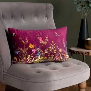 Willow Wildflower Meadow 30x50 Cushion Fuchsia