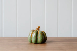 Small Green Stoneware Pumpkin
