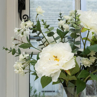 Peony & Eucalyptus in Vase