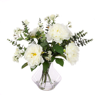 Peony & Eucalyptus in Vase