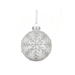 Winter White with Silver Snowflake Bauble
