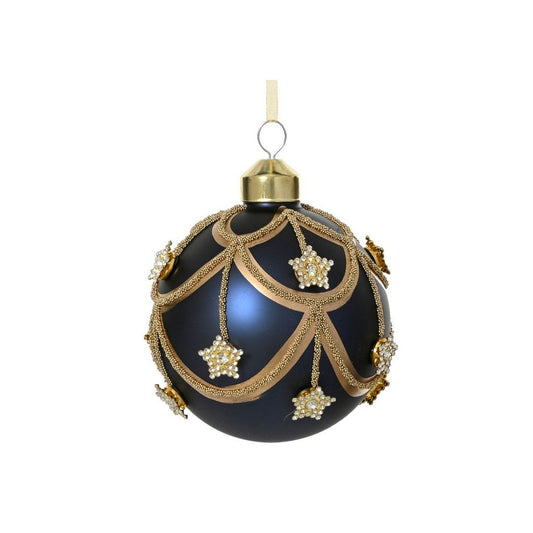 Night Blue with Gold Sway & Star Detail Bauble